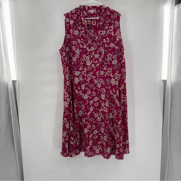 Nanette Lepore floral sleeveless dress maron red size 22W - Picture 7 of 8